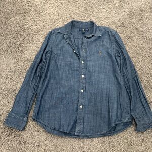 Blue Ralph Lauren button down big boy size XL fits like a size S